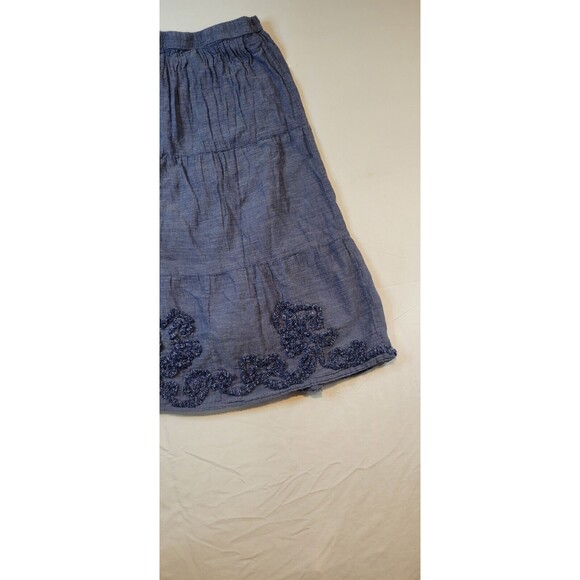Studio West Apparel Women's Chambray Skirt Size Medium Blue Embroidered Vintage - Picture 4 of 14